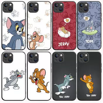 Чехол B-71 Tom Jerry Black для Redmi 10A 10C 12C 13C 9A 9C 9T A3X Note 10 9 9S 10S iPhone 11 12 13 14 15 16 X XS Pro Max Mini 7 8 Plus XR iPhone X верблюд