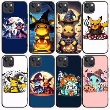 Чехол B-73 Pokemon Halloween Black для Redmi 10A 10C 12C 13C 9A 9C 9T A3X Note 10 9 9S 10S iPhone 11 12 13 14 15 16 X XS Pro Max Mini 7 8 Plus XR iPhone 16 Pro Max кожа буйвола