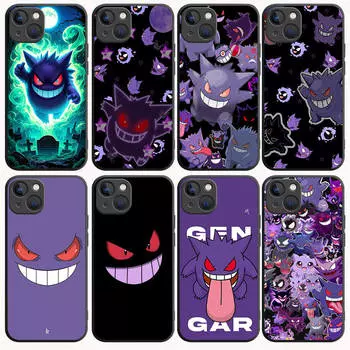 Чехол B-75 Pokemon Gengar Black для Samsung S24 S23 S22 S21 S20 FE S10 Lite Ultra S7 S8 S9 Plus A05S A11 A12 A13 A15 A22 A24 A25 A32 A52 A71 5G Samsung A20 коричневато-жёлтый