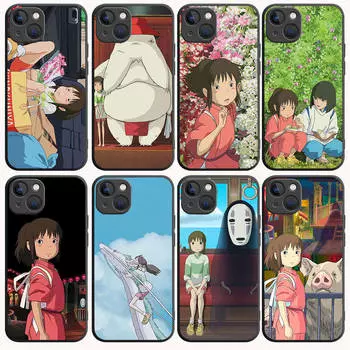 Чехол B-8 Spirited Away Black для Redmi 10A 10C 12C 13C 9A 9C 9T A3X Note 10 9 9S 10S iPhone 11 12 13 14 15 16 X XS Pro Max Mini 7 8 Plus XR Redmi Note 9 Pro олений