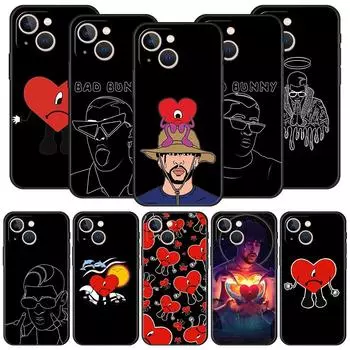 Чехол Bad Bunny UN VERANO SIN TI для iPhone 11 12 13 15 14 Pro Max X XR XS 7 8 Plus SE 2020, роскошный черный мягкий чехол Funda iPhone XS Max