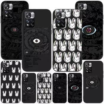 Чехол Bad Bunny X100pre для Xiaomi Redmi 10C 10 9 Prime 9C 12 12C 10A 9A 9T K40 Pro, черный мягкий чехол из ТПУ для мобильного телефона Redmi 9