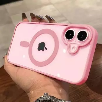 Чехол-бампер цвета конфет с магнитной беспроводной зарядкой для iPhone 16 Pro Max 15 Plus 14 13 12Pro Max, прозрачная противоударная задняя крышка For iPhone 16 Promax красный