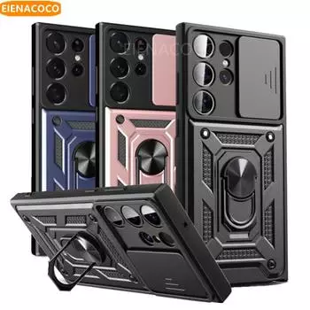 Чехол-бампер для объектива камеры Slide для Samsung Galaxy S24 S23 S22 S21 S20 Plus Note 20 Ultra A54 A53 5G S23 S20 FE S20 розового золота