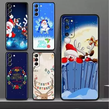 Чехол-бампер для Samsung Galaxy S22 Ultra S21 FE S20 Plus S10 Lite, чехол для телефона S10e S9 S8 S7, силиконовый чехол Merry Christmas Capa Samsung S7