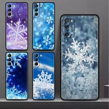 Чехол-бампер для Samsung Galaxy S22 Ultra S21 FE S20 Plus S10 Lite Чехол для телефона S10e S9 S8 S7 Силиконовый чехол Snow White Snowflake Samsung S7