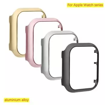 Чехол-бампер из алюминиевого сплава для Apple Watch Series7 6 5 4 3 2 SE, защитный чехол для iwatch 41 мм, 45 мм, 38 мм, 40, 44 мм, 45 мм, чехол 38mm series23 чёрный