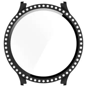 Чехол-бампер из ПК + прочная закаленная стеклянная пленка для Samsung Galaxy Watch 7 40 мм/44 мм 40mm белый