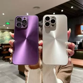 Чехол-бампер из ТПУ для iPhone 15 14 Plus 13 12 11 Pro Max Aurora CD, текстурированная пластиковая задняя крышка с защитой линз из закаленного стекла For iPhone 12