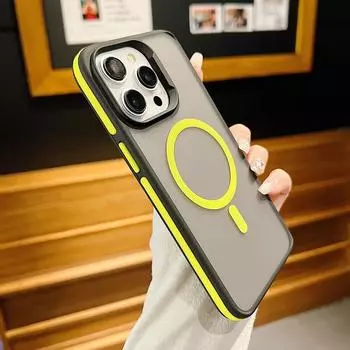 Чехол-бампер с матовой магнитной беспроводной зарядкой для iPhone 16 15 14 13 12 11 Samsung S24 S23 S22 для Magsafe Shockproof Bumper Cover Samsung S24 Ultra зелёный