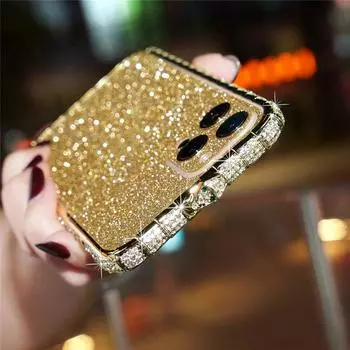 Чехол-бампер с металлическим каркасом и стразами для iPhone 12 11 Pro Max 12 Mini Case 6S 7 8 Plus X Xr Xs SE 2020 Чехол Защитная задняя крышка с блестками и бриллиантами For iPhone 6 чёрный