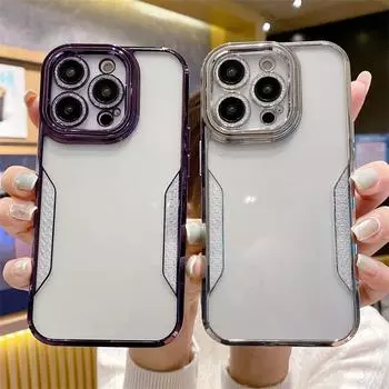 Чехол-бампер с прозрачным покрытием для Iphone 14 13 12 11 Pro Max 14 Plus 14pro, противоударная защита объектива, прозрачная задняя крышка For iPhone 14Plus