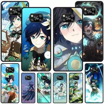 Чехол Barbatos Genshin Impact для Xiaomi Poco M5s X3 NFC X5 F3 M4 M3 Pro, черный, силиконовый, мягкий, чехол для телефона Xiaomi Poco M3