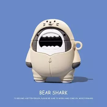 Чехол Bear Shark для AirPods 4, чехол для зарядки, защитный чехол для беспроводных наушников AirPods Pro 2, силиконовый чехол для AirPods 3 for AirPods 4