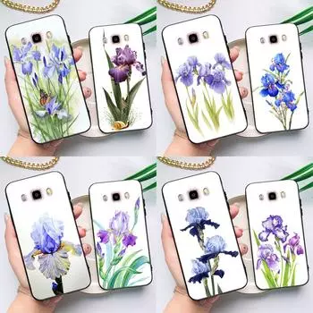 Чехол Blue Iris Flower для Samsung Galaxy J4 J6 Plus 2018 J8 A6 A7 A8 A9 J1 A3 A5 2016 J3 J5 J7 2017 J3 2016 - J310