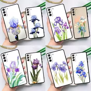 Чехол Blue Iris Flower для Samsung Galaxy S23 S22 Ultra S21 Plus S8 S9 S10 Note 10 20 Ultra S20 FE S21 FE Cover Note 10 Plus