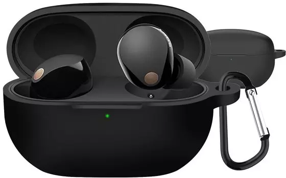 Чехол BOOLINN Совместим с защитным силиконовым материалом Sony Водонепроницаемый Легкий и маленький Заряжается при ношении Ударопрочный Карабин в комплекте чёрный