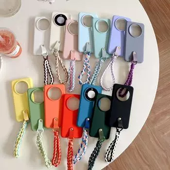 Чехол-браслет из силикона для телефона Huawei MATE60PRO с ремешком на запястье, цвет Dopamine Mate60 pro/Mate60Pro+ песочный/розовый