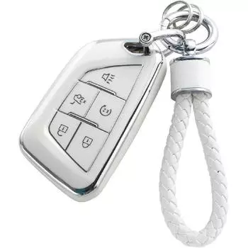 Чехол-брелок Cadillac с брелком, мягкий защитный чехол для ключей из ТПУ, подходит для Cadillac 2020 2022 ATS CT5 CT6 XT4 XT5 XTS
