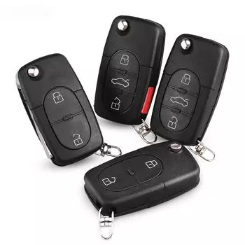 Чехол-брелок для автомобильного дистанционного ключа с откидной крышкой для Volkswagen VW Passat Jetta Golf Beetle с 2/3/4 кнопками, подходит для держателя батареи CR1616 2