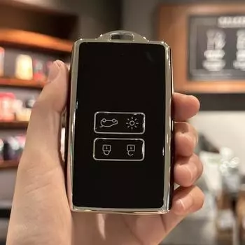 Чехол-брелок для автомобильных ключей для Renault Captur, Koleos, Kadjar, Arkana, Megane, Dacia Duster, Sandero, Stepway чёрный