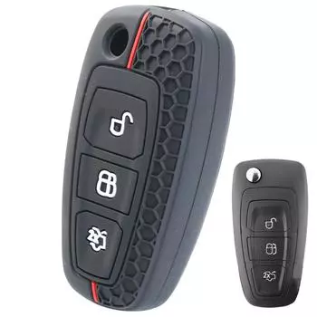 Чехол-брелок из силикона с 3 кнопками, держатель для Ford BCS Max Grand C Max Fiesta Focus Kuga Mondeo Fushion Ecosport 2012 чёрный
