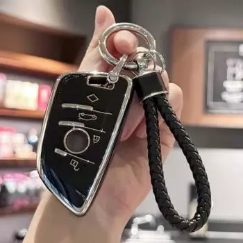 Чехол-брелок из ТПУ с ремешком для ключей для BMW X1 X2 X3 X4 X5 F15 X6 F16 G20 G30 1 2 3 5 7 серии фиолетовый