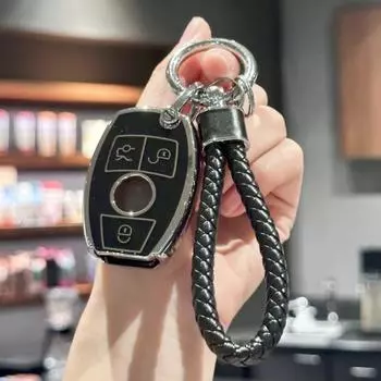 Чехол-брелок из ТПУ с ремешком для ключей для Mercedes Benz C CL EG GL GLK M ML RS Class AMG 2019 2018 2017 2016 аксессуары белый