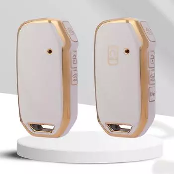 Чехол-брелок с 3/5 кнопками, чехол для смарт-ключа автомобиля Kia Telluride Telluride SX 2021 Sportage R 2022 K5 GT Line 2021 Seltos 2020 3 Button Key Case белый