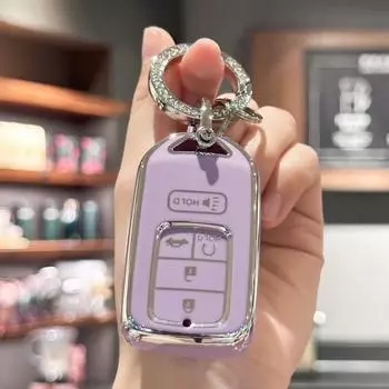Чехол-брелок с блестящим ремешком для ключей для Honda Accord Civic CRV Pilot Ridgeline Passport, умная защита для удаленного ключа чёрный