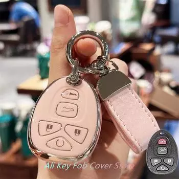 Чехол-брелок с кожаным брелоком для Chevy Malibu 2004 2005 2006 2007 2008 2009 2010 2012 для Cobalt для Pontiac G5 G6 Fo чёрный