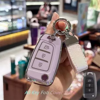 Чехол-брелок с ремешком для ключей для Hyundai Elantra Solaris I30 I35 I40 IX35 Sonata Santa Fe Tucson Verna Celesta Accent