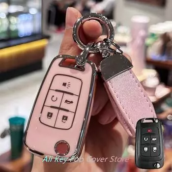 Чехол-брелок с ремешком для ключей для Chevrolet Equinox Camaro Cruze Malibu Sonic Buick Terrain чёрный