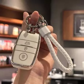 Чехол-брелок со шнурком для ключей для Kia Forte Koup Optima Rio EV Sportage NIRO, защита для удаленного смарт-ключа чёрный