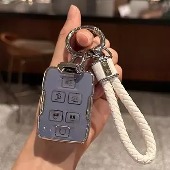 Чехол-брелок со шнурком для ключей для Chevy Silverado 1500 2500HD 3500HD Tahoe Suburban Colorado Canyon GMC Sierra Yukon белый