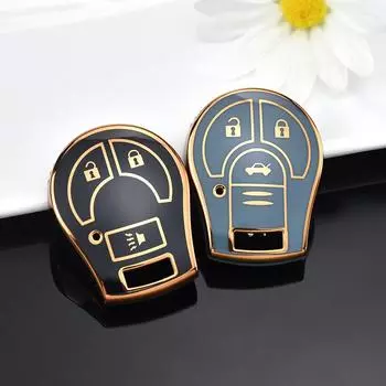 Чехол-брелок в виде ракушки с 2, 3, 4 кнопками для Nissan March Tiida Altima Armada Cube Juke Maxima Pathfinder Rogue Sentra Versa, чехол для дистанционного ключа из ТПУ 2 Button Key Case белый