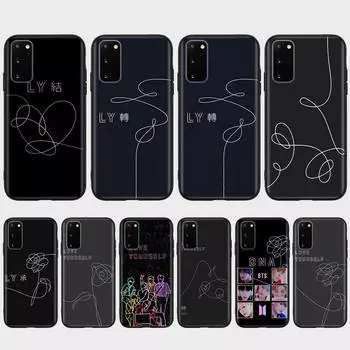 Чехол BT2 Bangtan Boys Love Yourself для iPhone 16 15 Plus 14 13 12 11 Pro 8 7 6S 6 SE 5S X XR XS Max Realme C30 C33 C31 9I Huawei P30 черный мягкий чехол Samsung J2 Prime бездна