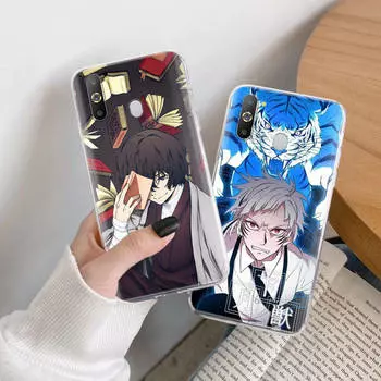 Чехол Bungo Stray Dogs TPU для iPhone XR 7 8 14 15 11 12 13 X XS Pro Max Xiaomi Redmi 13C Note 9 Samsung A22 S23 S24 Ultra Plus VIVO Samsung A11 кожа буйвола