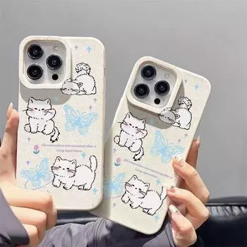 Чехол Butterfly Cat подходит для моделей Apple 15/14/13/12/11/PRO/PROMAX/XSMAX/XR/XS/X. Apple 15PROMAX