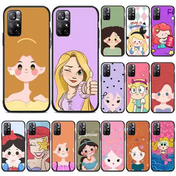 Чехол BW-6 Cartoon Princess для Xiaomi Poco F5 F6 M6 X3 X6 Redmi 10A 10C 12C 13C 9A 9C 9T A3 A3X Note 8 9 10 11 12 13 C65 C50 C51 C55 Pro Plus 4G 5G