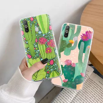 Чехол Cactus TPU для iPhone XR 7 8 14 15 11 12 13 X XS Pro Max Xiaomi Redmi 13C Note 9 Samsung A22 S23 S24 Ultra Plus VIVO Redmi 6A аэро