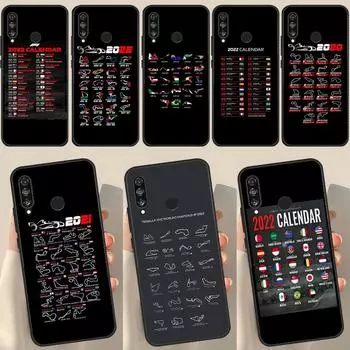 Чехол Calendar Formula Race Cars Circuits для Honor 50 8X 9X 10i для Huawei P30 P40 Lite P50 P20 Pro P Smart 2019 Nova 5T Huawei Nova 9