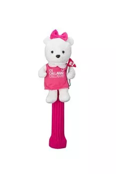Чехол Callaway Utility Head Cover BEAR UT WHT SS 24 со сменным номером, белый, женский (Для UT, [3.4.5.6.7]) белый