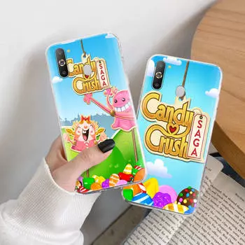 Чехол Candy Crush Saga TPU для iPhone XR 7 8 14 15 11 12 13 X XS Pro Max Xiaomi Redmi 13C Note 9 Samsung A22 S23 S24 Ultra Plus VIVO Samsung A54 5G кожа буйвола