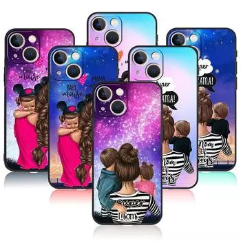 Чехол Carcasa для iPhone XR 11 7 12 XS 13 Pro Max 14 8 Plus X 5 6 Mini SE2 6S SE Super Mom Baby Girl Boy Smartphone Print iPhone 14