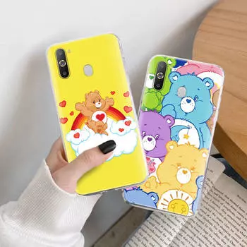 Чехол Care Bears TPU для iPhone XR 7 8 14 15 11 12 13 X XS Pro Max Xiaomi Redmi 13C Note 9 Samsung A22 S23 S24 Ultra Plus VIVO Samsung A55 5G кожа буйвола