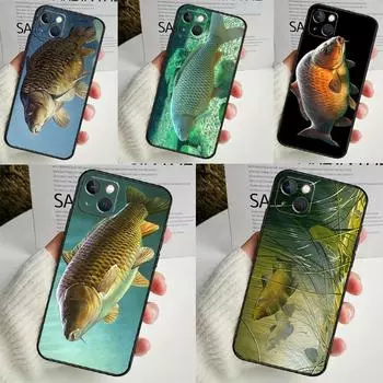 Чехол CARP FISH FISHING для iPhone 14 16 15 Pro Max 11 12 13 Mini 7 8 Plus X XR XS MAX, мягкий, противоударный чехол iPhone 15 Plus
