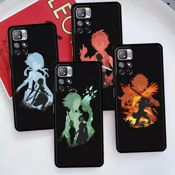 Чехол Celular Genshin Impact Аниме Капа для Xiaomi Redmi Note 10 Pro 9s 9c 8 9a K40 9 8t 9t 11 K40s 11t K50 11s For Redmi Note11S 5G