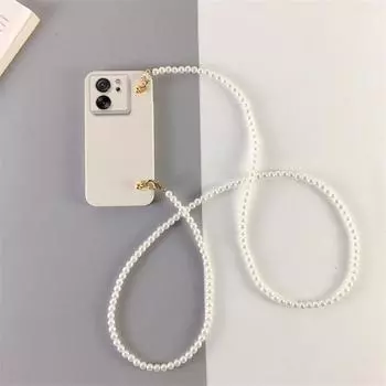 Чехол-цепочка с жемчужным ремешком через плечо для Xiaomi Mi 13T Pro, защитные чехлы для объектива камеры для Xiaomi 13 Lite, мягкая силиконовая задняя крышка из ТПУ для телефона For xiaomi 13T pro
