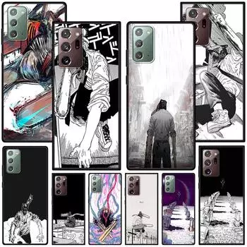 Чехол Chainsaw Man для Samsung Galaxy Note 20 Ultra 10 Lite 9 8 A53 A52 A12 S22 S21 FE S20 Plus TPU черный чехол для телефона аниме-чехол Samsung Note 20